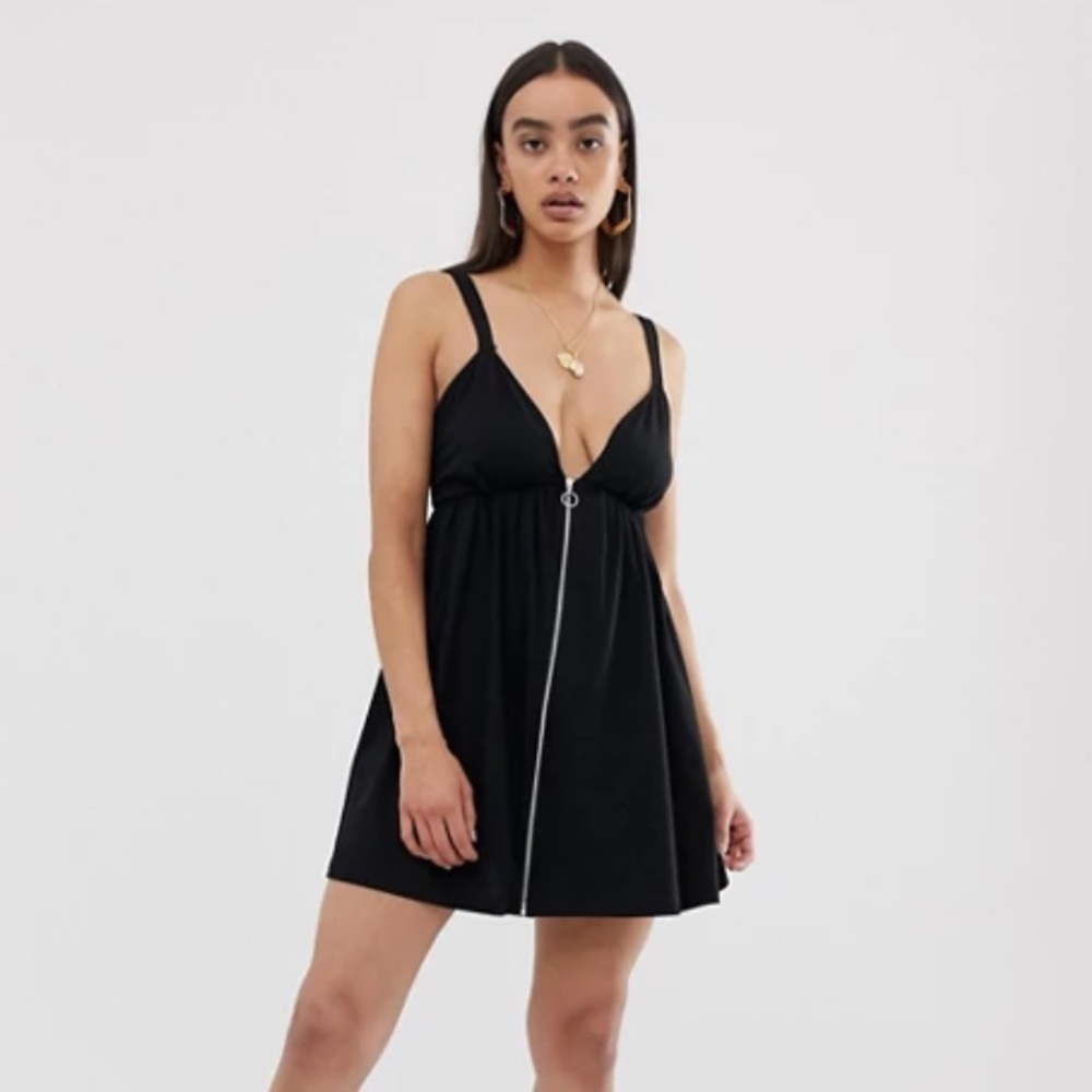 ASOS DESIGN zip through cami sundress